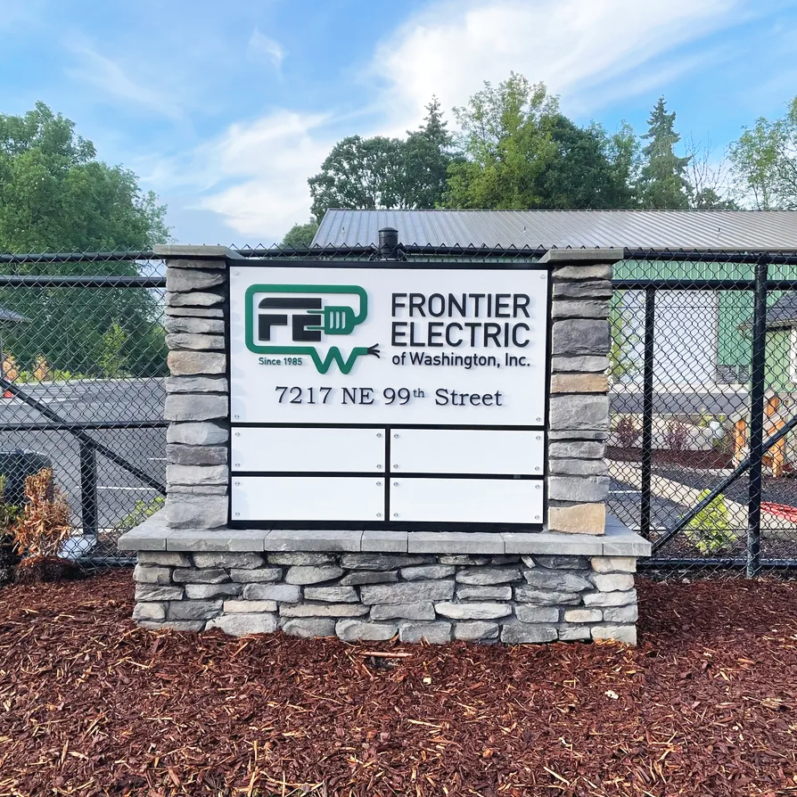 Sign for Frontier Electric of Washington